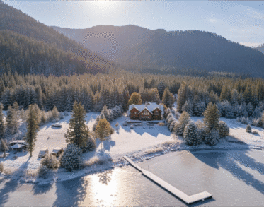 Luxury Winter Cabin Features Montana